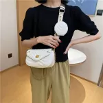 Luxury Stripe Design 2 Pcs/set Oulder Bag For Women Chain Pu Leather Sml Handbags Fe Travel Crossbody Bag