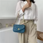 Luxury Stripe Design 2 Pcs/set Oulder Bag For Women Chain Pu Leather Sml Handbags Fe Travel Crossbody Bag