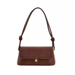 Matte Flip Underarm Bag For Women Solid Leather Oulder Bags Hasp Rivet Mesger Bags L-Match Fe Handbag Sac