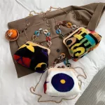 New Print Crossbody Bag Women H Soft Ca Oulder Mesger Bag Winter Fe Wooden Ell S Handbag