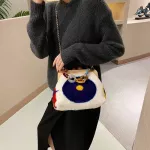 New Print Crossbody Bag Women H Soft Ca Oulder Mesger Bag Winter Fe Wooden Ell S Handbag