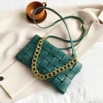 FE Wen Crossbody Bag Pu Leather Nitting Bags Ladies Clutch Bags Autumn and Winter Oulder Bag Chain Underarm Bag