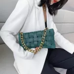 Fe Wen Crossbody Bag Pu Leather Nitting Bags Ladies Clutch Bags Autumn And Winter Oulder Bag Chain Underarm Bag