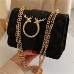 Elnt Diamond Lattice Women Oulder Bags Luxury Pu Leather Mesger Bag Circle Deer Hasp Sg Bag Flap Chain Lady Handbags