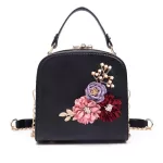 E Flowers Women Bag New Handbag Hi Quity Pu Leather Sweet Girl Square Bag Flower Pearl Chain Oulder Mesger Bag