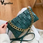 Chain Oulder Bag For Women Pu Leather Crossbody Bag Solid Cr Wen Bag L-Match Popular Designer Baguette Bag
