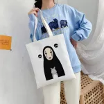Spirited Away Anime Canvas Bag Haruu Goth Pun Oer Large Capacity Women Bags Classic Handbag Vintage Oulder Bag