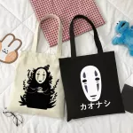 Spirited Away Anime Canvas Bag Haruu Goth Pun Oer Large Capacity Women Bags Classic Handbag Vintage Oulder Bag