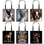 Bull Terrier Boston /german Epherd/ Husy Dog Totes Bag Women Ladies Oulder Bags Canvas Organizer For Ng