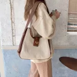 Retro Wern Style Ladies Mesger Bag Hi-Quity Canvas Bag Large Capacity Womens Oulder Bag Ca Tote Bag