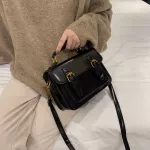 Vintage Ladies Handbag Saddle Bag Pu Leather Multi-Pocet Oulder Bags New Design Travel Crossbody Bag Women Mesger Handbags