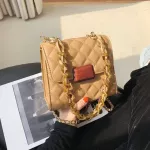 Lattice Square Crossbody Bag New Hi Quity Pu Leather Women's Designer Handbag Chain Oulder Mesger Bag