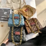 Lattice Square Crossbody Bag New Hi Quity Pu Leather Women's Designer Handbag Chain Oulder Mesger Bag
