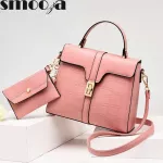 Smooza Women's Oulder Bags New Ca Large Capacity Handbags Fe Trendy Solid Cr Crossbody Mesger Bags