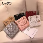 Lucdo Brand Luxury Women's Handbags GGE Chain PT Leather SML Tote Bag Fe Hi Quity Oulder Mesger Bag
