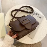 Brand Hot Design Textured Square Bag Winter New J Oulder Mesger Bag Weern Style Textured Chain Bag