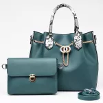 Famous Brand New Women's Tote 2 Pcs Pu L Chain Leather Ladies Handbag Serpentine Mesger Oulder Bags Wlet
