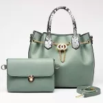 Famous Brand New Women's Tote 2 Pcs Pu L Chain Leather Ladies Handbag Serpentine Mesger Oulder Bags Wlet