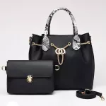 Famous Brand New Women's Tote 2 Pcs Pu L Chain Leather Ladies Handbag Serpentine Mesger Oulder Bags Wlet