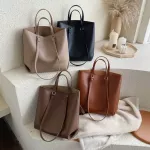 Fe Winter New Large Oulder Tote Bag Luxury Brand Mesger Bag Large Capacity Bucet Women Handbag