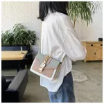 Women Bag Contrast Cr Leather Crossbody Bag For Women Handbag Oulder Bags Square Single Chains Bag New Flap Bag