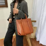 Fe Winter New Large Oulder Tote Bag Luxury Brand Mesger Bag Large Capacity Bucet Women Handbag