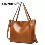 Women Bag L Wax Women's Pu Leather Handbags Luxury Lady Hand Bags With Se Pocet Women Mesger Bag Big Tote Sac Bols
