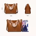 Women Bag L Wax Women's Pu Leather Handbags Luxury Lady Hand Bags With Se Pocet Women Mesger Bag Big Tote Sac Bols