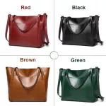 Women Bag L Wax Women's Pu Leather Handbags Luxury Lady Hand Bags With Se Pocet Women Mesger Bag Big Tote Sac Bols