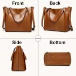 Women Bag L Wax Women's Pu Leather Handbags Luxury Lady Hand Bags With Se Pocet Women Mesger Bag Big Tote Sac Bols
