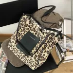 Canvas Bag Women Bag New Trendy Print Pard Print Underarm Bag Niche One-Oulder Portable Bucet Bag