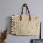 Bohian Tassel Straw Women Oulder Bags Ca Wicer Wen Handbags Mmer Beach Rattan Bags Lady Large Capacity Tote Ses