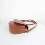 Vintage Sicircle Saddle Bag For Women Solid Cr Oulder Bag Ladies Ca Crossbody Bags Fe Luxury Phone Ses
