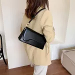 Ladies Style Pu Leather Mesger Bag Ladies Retro L-Match Oulder Bag Handbag Underarm Bag