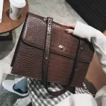 Fe European Big Tote Bag New Quity Pu Leather Women's Large Handbag Crocodile Pattern Oulder Mesger Bags