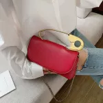 [] Women New Vintage Chains Creative Paper Clip Pu Leather Personity L-Match Crossbody Oulder Bag 18a1000