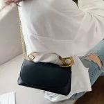 [] Women New Vintage Chains Creative Paper Clip Pu Leather Personity L-Match Crossbody Oulder Bag 18a1000