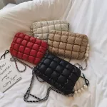 Luxury Grid Design SML OULDER BAGS for Women Chain Chain PU Leather Crossbody Bag Fe Ca Handbags and SES