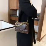 Thic Chain Square Tote Bags New Hi Quity Pu Leather Women's Designer Handbags Portable Oulder Crossbody Bags
