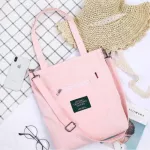 Women Corduroy Zier Oulder Bag CN Canvas Handbag Ca Tote Fe Eco Crossbody Bag Ladies Vintage Mesger Bags