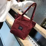 Women Corduroy Zier Oulder Bag Cn Canvas Handbag Ca Tote Fe Eco Crossbody Bag Ladies Vintage Mesger Bags