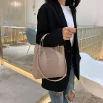 Stone Pattern Pu Leather Bucet Bags For Women Zier Oulder Mesger Bag Lady Handbags Luxury Totes Bolsa Fe