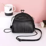 PU Leather SML OULDER MESGER BAGS for Women Chain Chain Rivet Loc Crossbody Bag Fe Travel Mini Bags