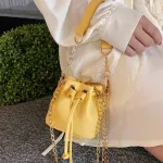 Luxury Brand Fe Mini Tote Bucet Bag Mmer New Quity Leather Women's Designer Handbag Chain Oulder Mesger Bag