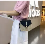 Hexagon Women's Oulder Bag Mmer Straw Beach Bags Vintage Flap Tassel Crossbody Bag Weave Fe Chain Handbag