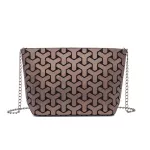 Matte Women Chain Chain Oulder Bag Geometry Handbag Clutch for Girls Folding Mesger Bag Bolsa Fina