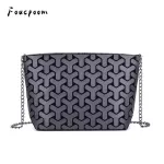 Matte Women Chain Chain Oulder Bag Geometry Handbag Clutch for Girls Folding Mesger Bag Bolsa Fina
