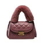 S LATTICE PATTERN PU Leather Crossbody Bag Handle Handbags Women Ca Solid Cr Math -Handle Bags
