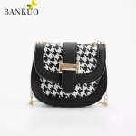 Banuo Pand Womens Bag Pu Houndstooth Oulder Bag Leather Ca Letter Handbags Chains Crossbody Bags Designer Bag C390