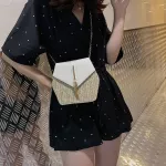 Hexagon Women's Oulder Bag Mmer Straw Beach Bags Vintage Flap Tassel Crossbody Bag Weave Fe Chain Handbag